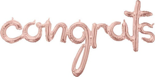 'congrats' Rose Gold Script Balloon
