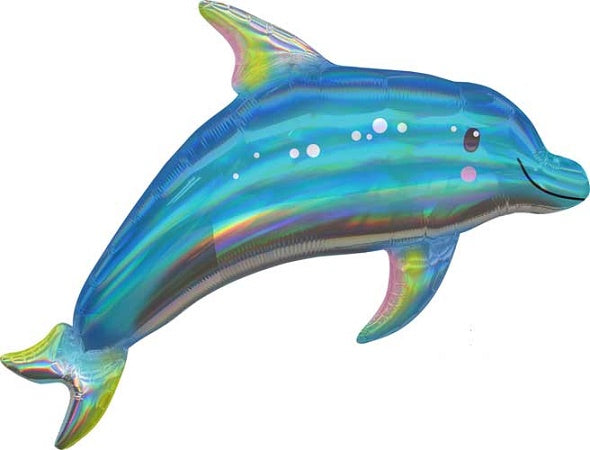 Iridescent Dolphin Balloon Shape
