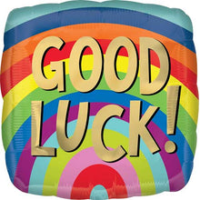 Good Luck Rainbow Stripes Foil Balloons