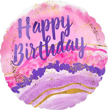 Birthday Watercolor Marble Foil Balloons