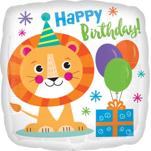 Birthday Happy Lion Foil Balloons