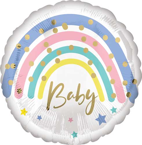Baby Pastel Rainbow Foil Balloons