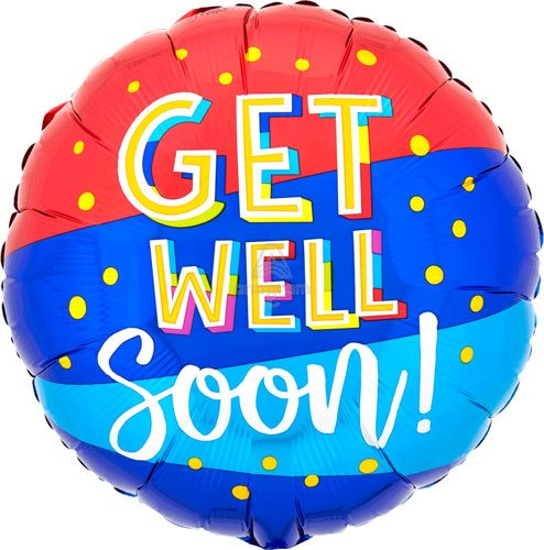 Get Well Bouncy Type Foil Balloons
