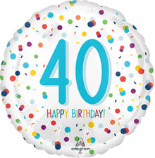 Confetti Happy 40th Birthday Foil Balloons