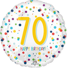 Confetti Happy 70th Birthday Foil Balloons