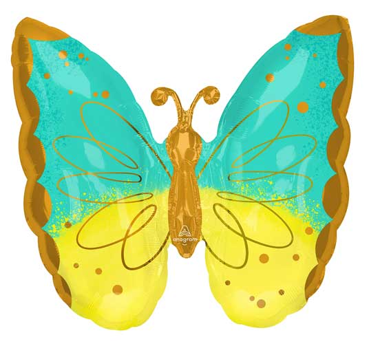 Butterfly Mint & Yellow Balloon Shape