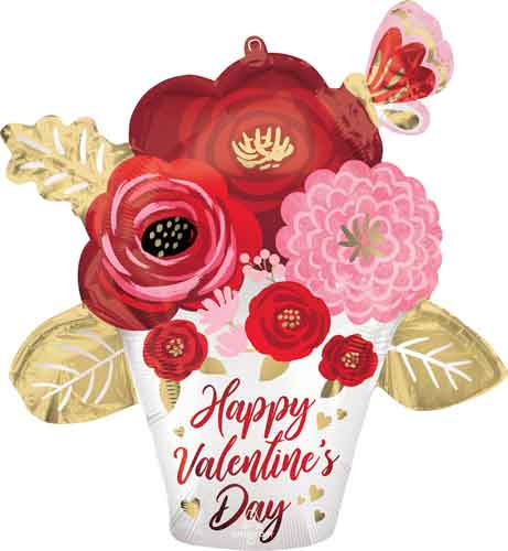 Valentine Satin Painted Flowers Shape