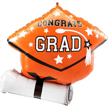 Grad Cap and Diploma Orange Shape