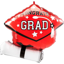 Grad Cap and Diploma Red Shape