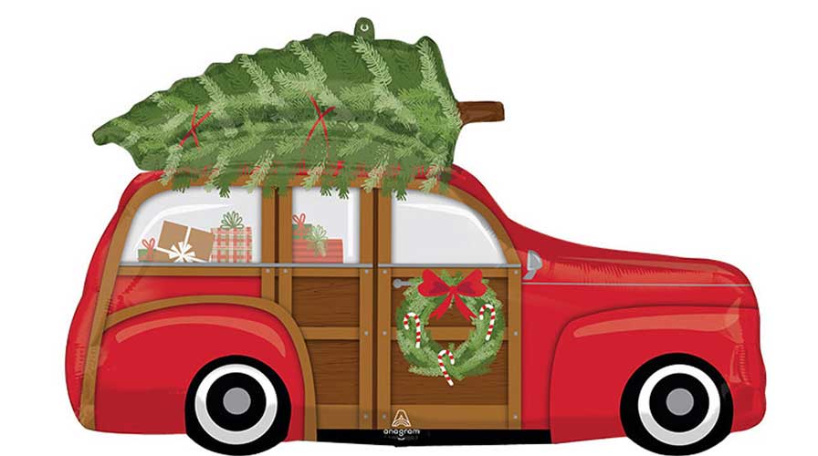 Woody Wagon With Tree Foil Shape