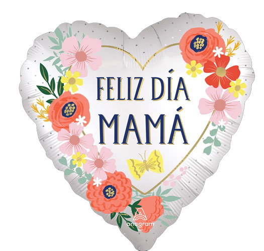 Satin Feliz Mama Blooms Foil Balloons