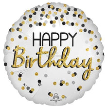 Black, Silver and Gold Birthday Foil Balloons