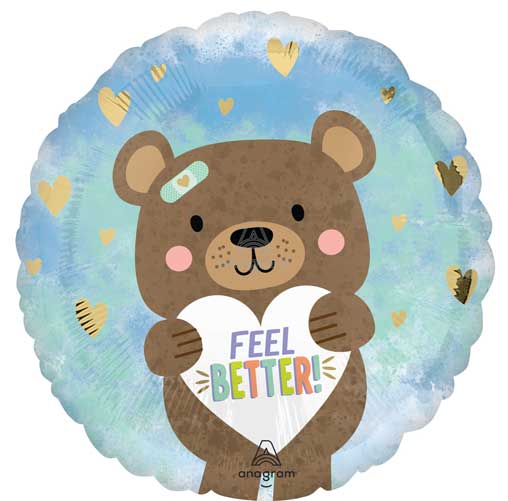 Feel Better Bear Foil Balloons