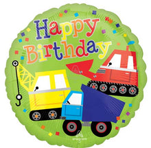 Happy Birthday Trucks Foil Balloons