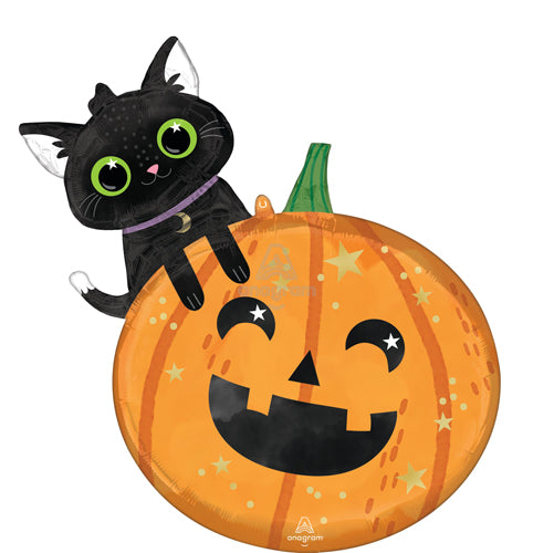 Halloween Cat & Pumpkin Shape