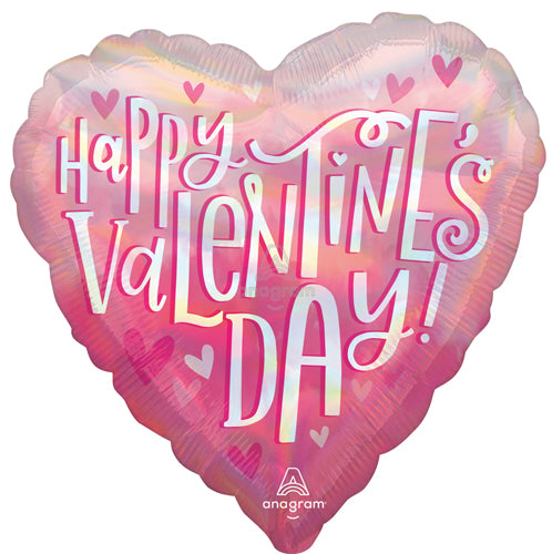 Happy Valentine's Day Iridescent Pearl Shine Foil Balloons