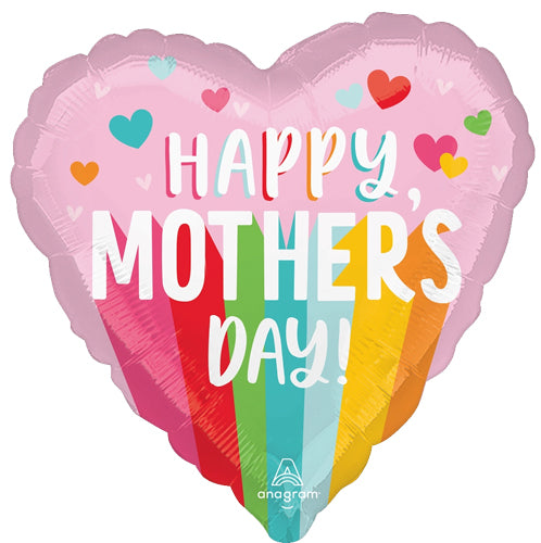 Happy Mother's Day Bright Stripes Foil Balloons