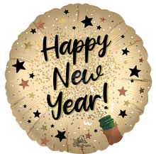 Happy New Year Satin Natural Sparkle Foil Balloons