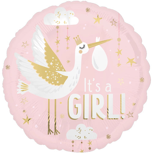 Satin Special Delivery Baby Girl Foil Balloons