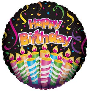 Happy Birthday Candles Foil Balloons