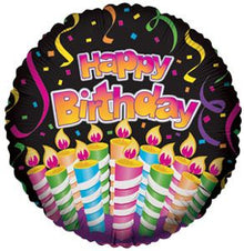 Happy Birthday Candles Foil Balloons