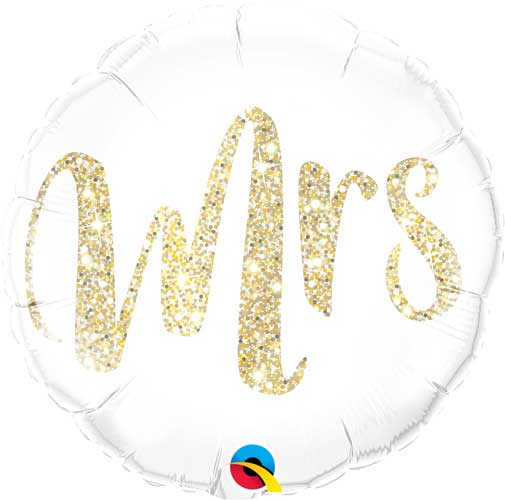 Mrs Glitter Gold Foil Balloons