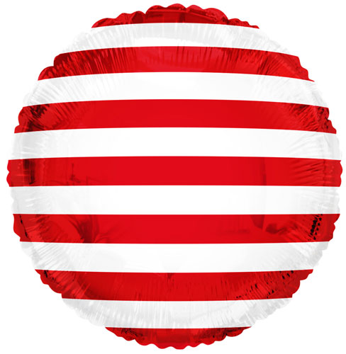 Red & White Stripes Foil Balloons