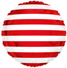 Red & White Stripes Foil Balloons