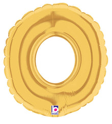 7 inch Gold Number 0 Megaloon Balloon