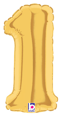 7 inch Gold Number 1 Megaloon Balloon