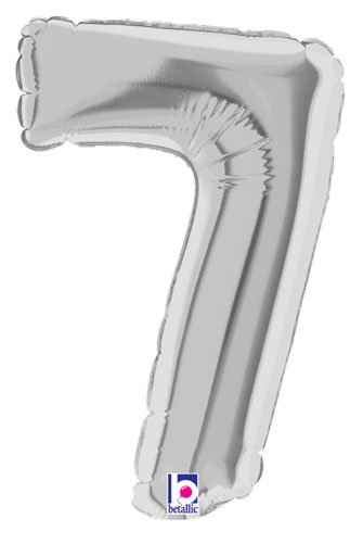 7 inch Silver Number 7 Megaloon Balloon