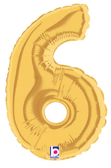 7 inch Gold Number 6 Megaloon Balloon