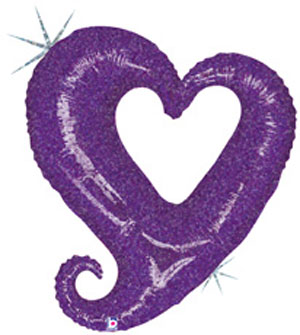 Chain of Hearts Purple Balloon Shape