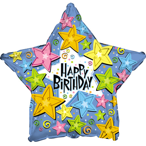 Birthday Stars Jumbo Foil Balloon