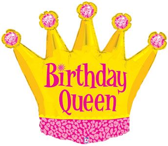 Birthday Queen Crown Shape Foil Balloons