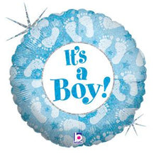 It's a Boy Footprints - Holographic Foil Balloons