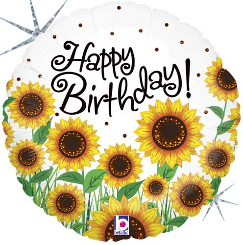 Birthday Sunny Sunflowers Foil Balloons
