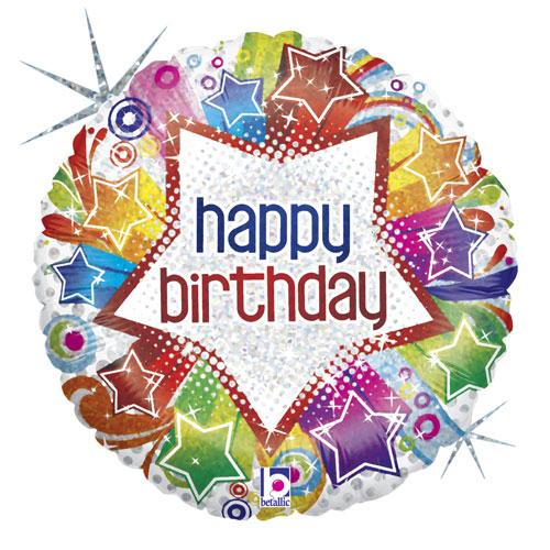 Starburst Birthday Foil Balloons