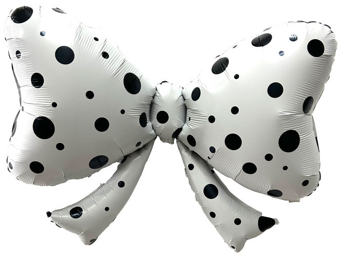 Black and White Polka Dot Bow Shape