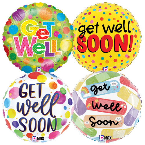 Get Well Assortment Preinflated Balloons