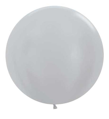 Metallic Silver Latex Balloons