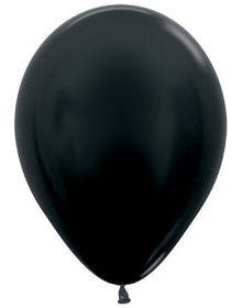11 Metallic Black Sempertex Balloons