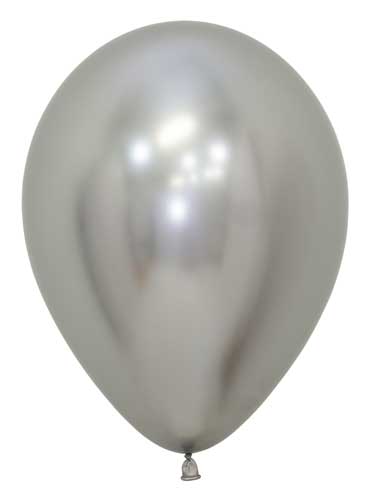9" Reflex Silver Sempertex Balloons