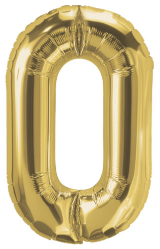 DecoNumber 0 Gold Balloon