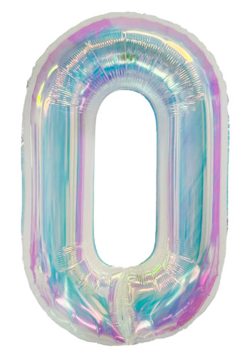 DecoNumber 0 Iridescent Balloon