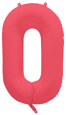 DecoNumber 0 Neon Red Balloon