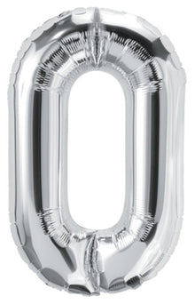 DecoNumber 0 Silver Balloon