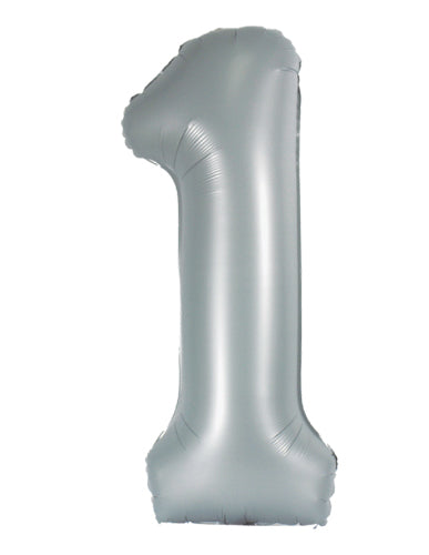 DecoNumber 1 Gray Balloon