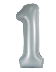 DecoNumber 1 Gray Balloon