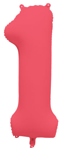 DecoNumber 1 Neon Red Balloon